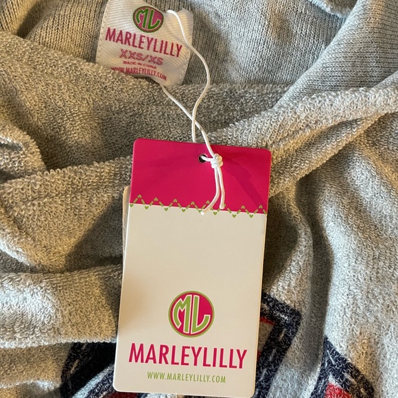Marleylilly Terry Monogrammed Terry Hoodie XS/XXS - Picture 3 of 4